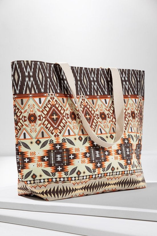 Desert Canyon Rust Ethnic Print Tote Bag