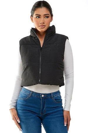 Open image in slideshow, Twill Puffer Sherpa Vests
