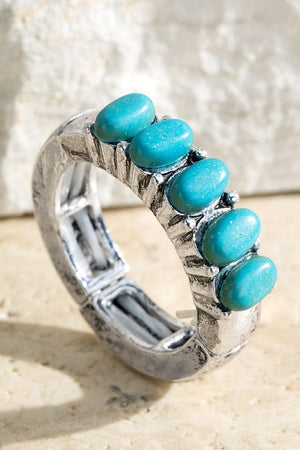 Turquoise Blue Natural Stretch Ring