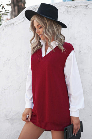 Red Pullover Sweater Vest