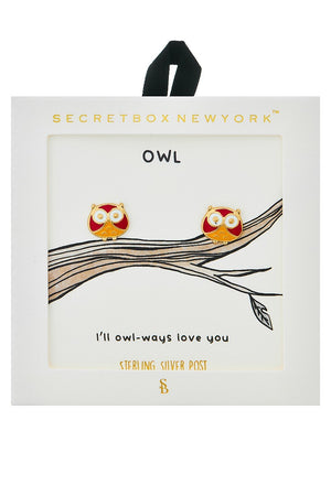 Owl Enamel Earrings