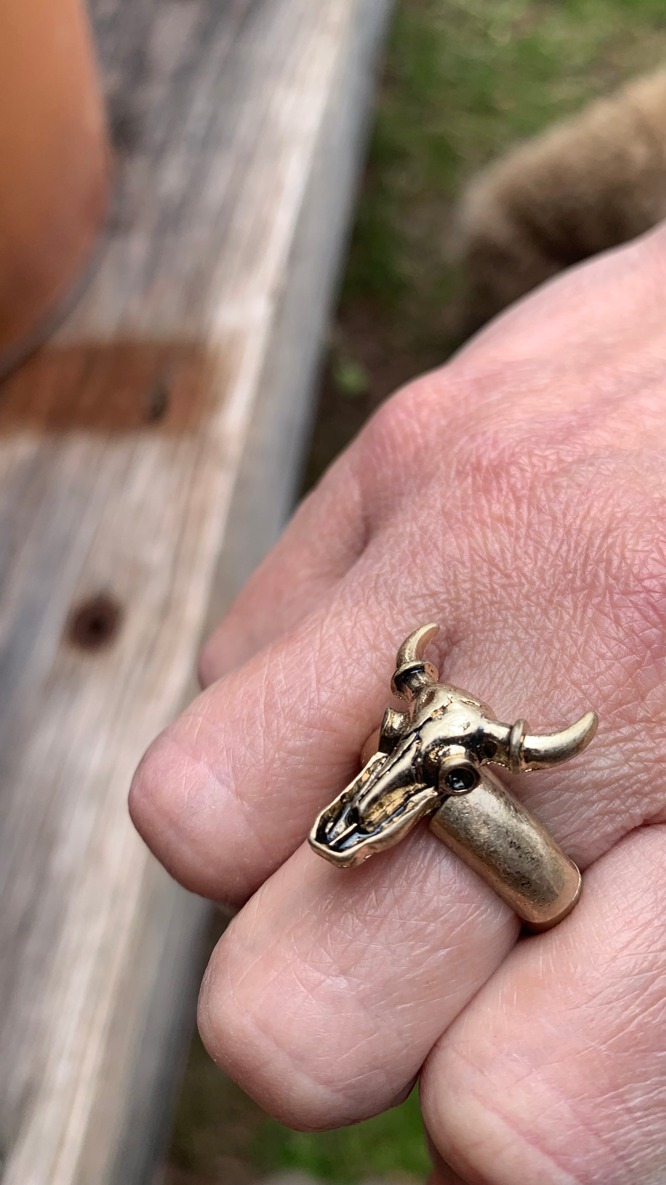Goldtone Steer Metal Ring