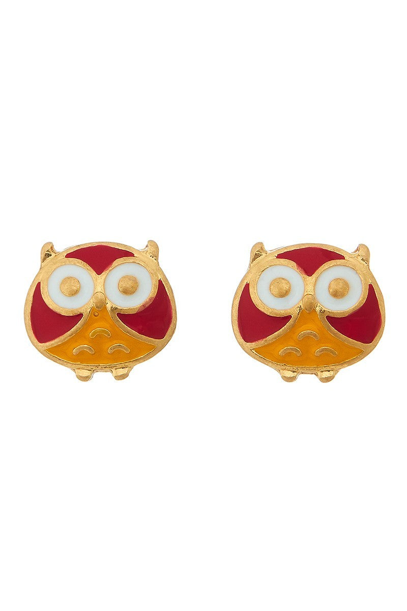 Owl Enamel Earrings