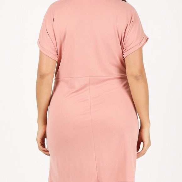 Plus Size Rose Pink Dress